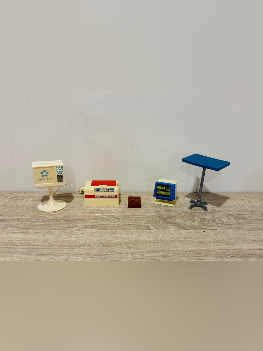 Vintage Doll Office Furniture Set Lot CRT Computer Copier Table Barbie Scale 1:6